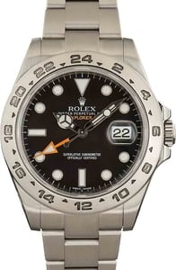 Rolex Explorer II Pre-Owned Black Chromalight Dial 42MM Stainless Steel Oyster
